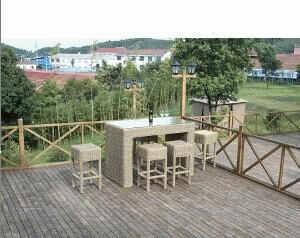 Round Rattan Bar Set Esr-14080